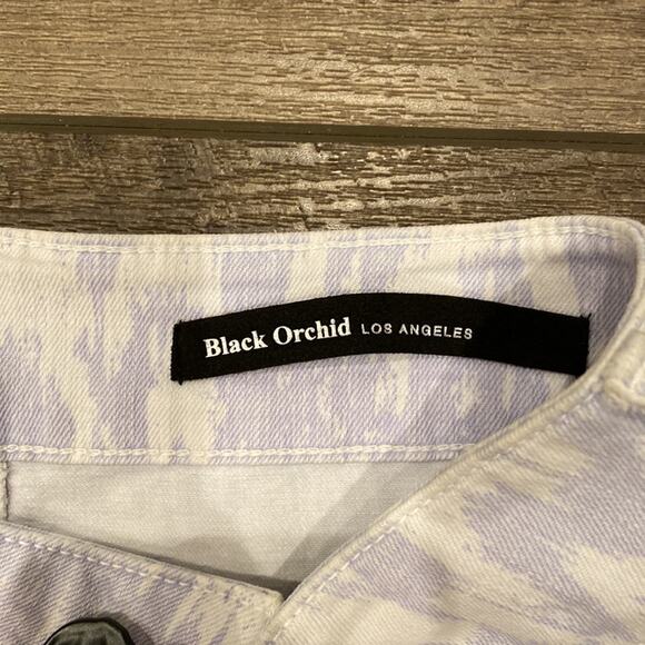 BLACK ORCHID Mid Rise White Print Skinny Jeans Size 28 - Picture 5 of 6